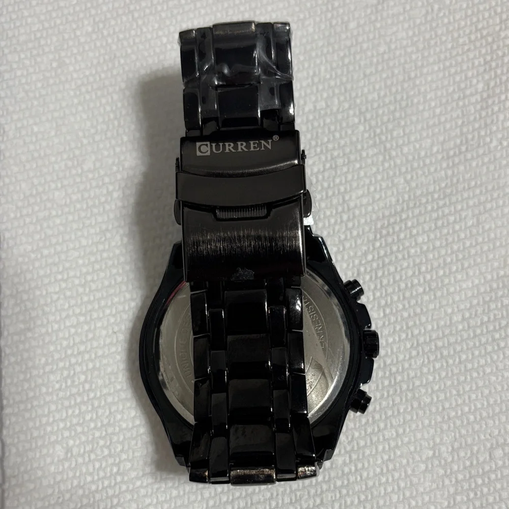 CURREN Black and Rose Gold Men’s Chronograph Watch